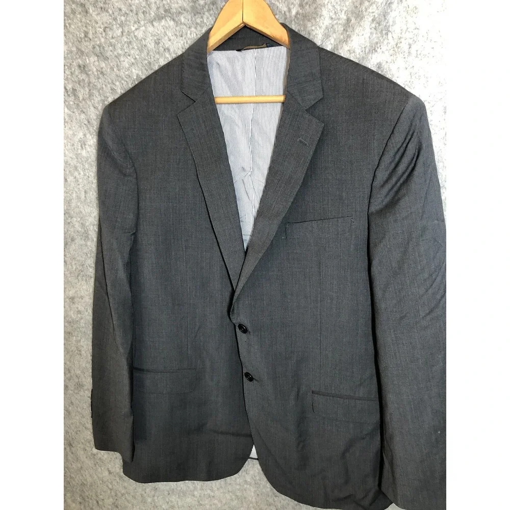 Brooks Brothers Blazer Men 45R Gray Explorer Madison Sport Coat Jacket Business